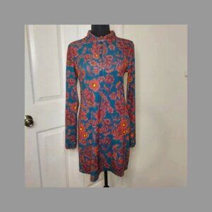NWT---ZARA Floral Midi Dress with long sleeves and button up collar